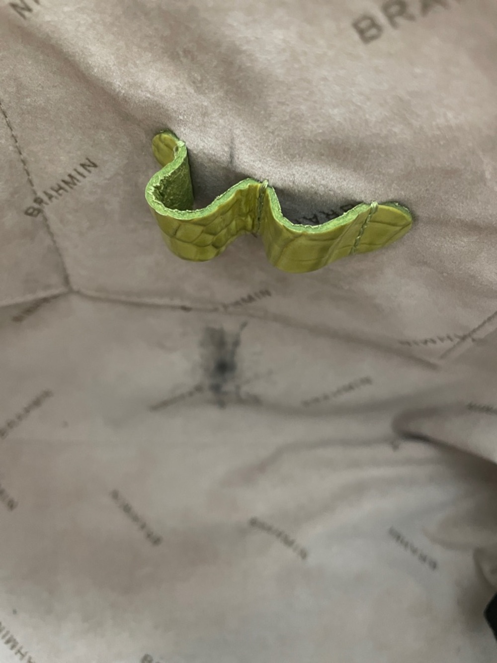 Brahmin Melbourne Crocodile Embossed Tote Bag Lime Green - Picture 11 of 11